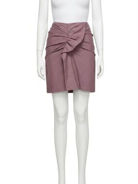 Isabel Marant Etoile Ines Linen Mid Rise Houndstooth Mini Skirt Womens 4 Mauve